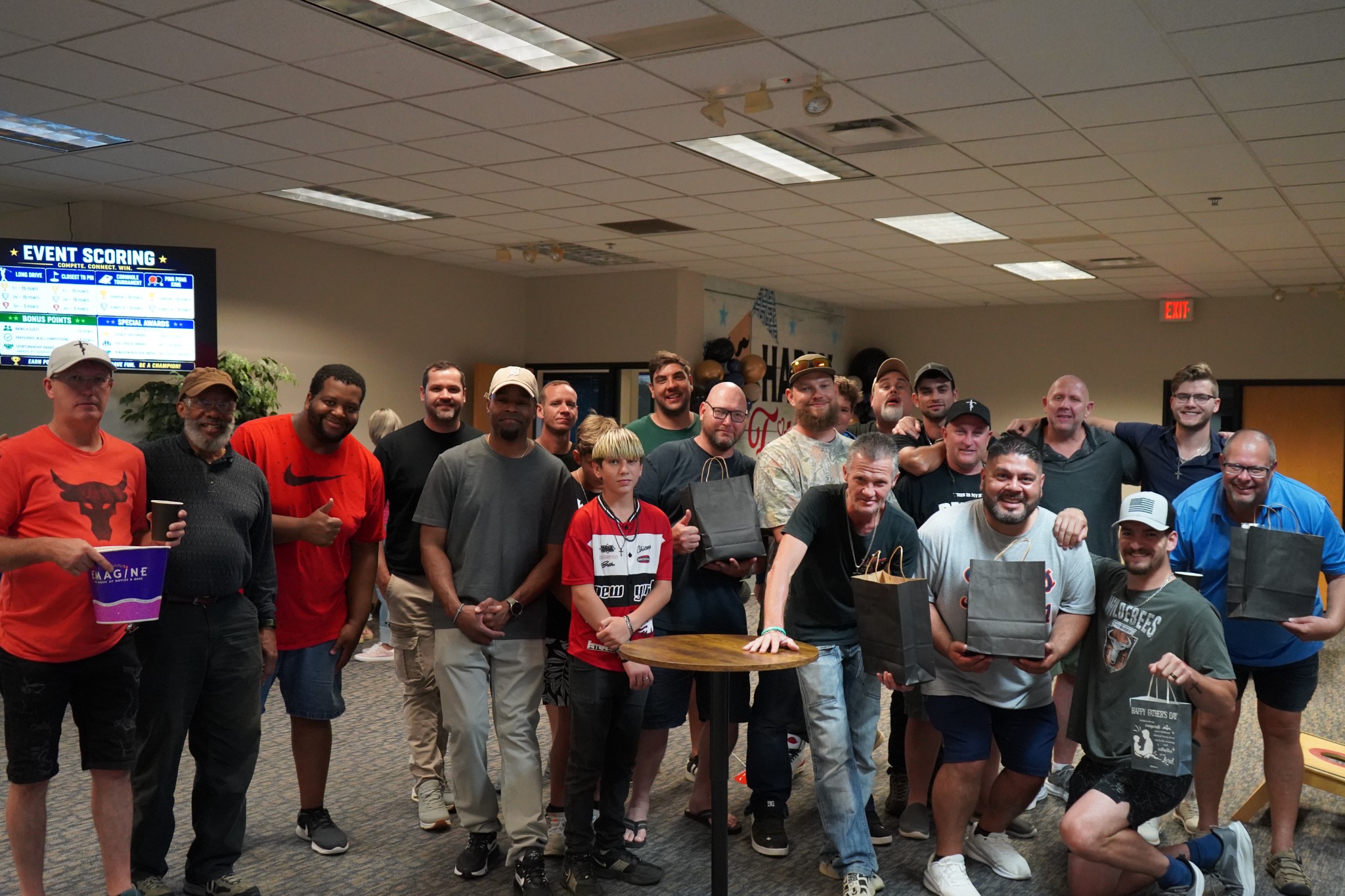 A group of men and a young person gathered together at Bethesda.